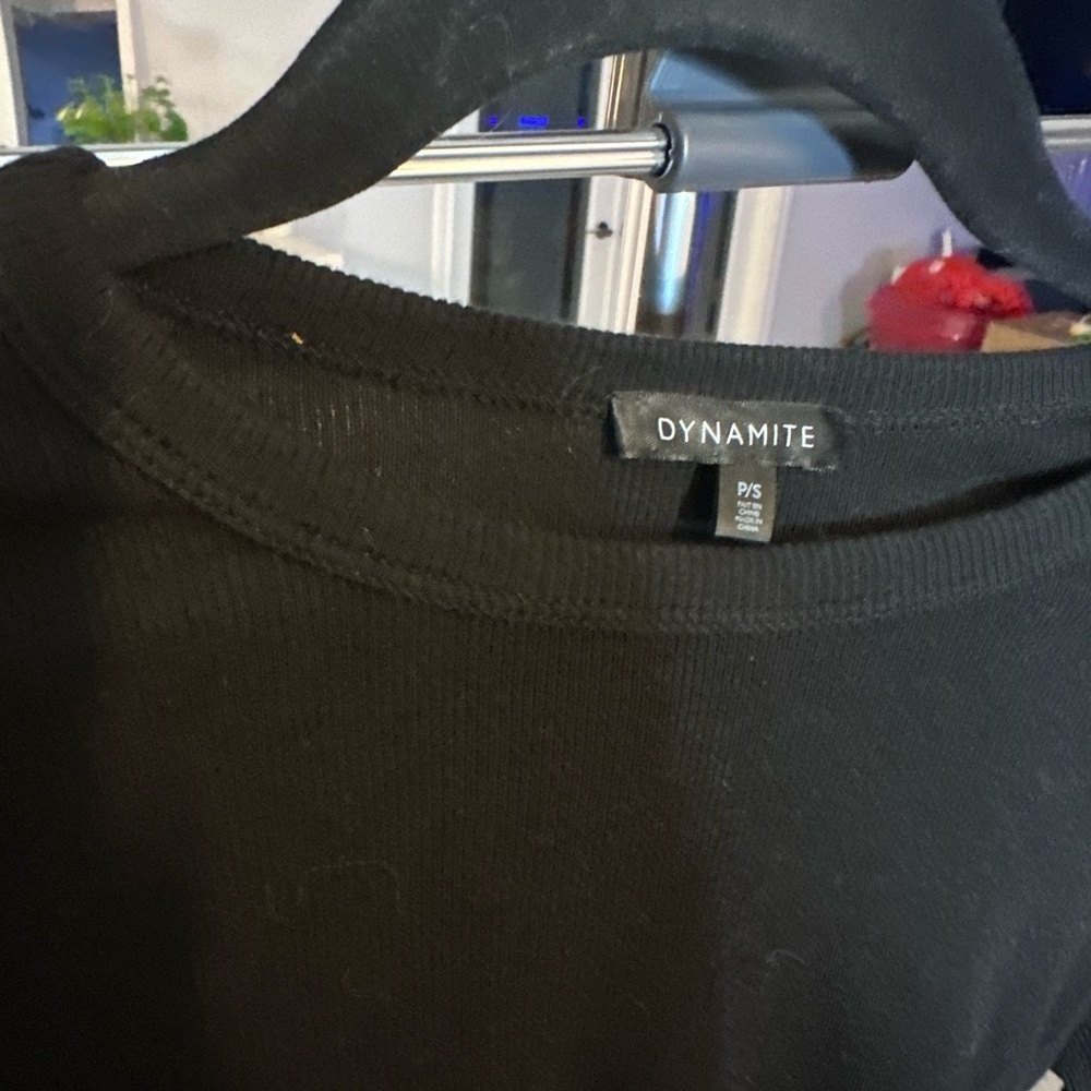 Dynamite Black Ruched Long Sleeve Top - Picture 4 of 7